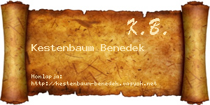 Kestenbaum Benedek névjegykártya